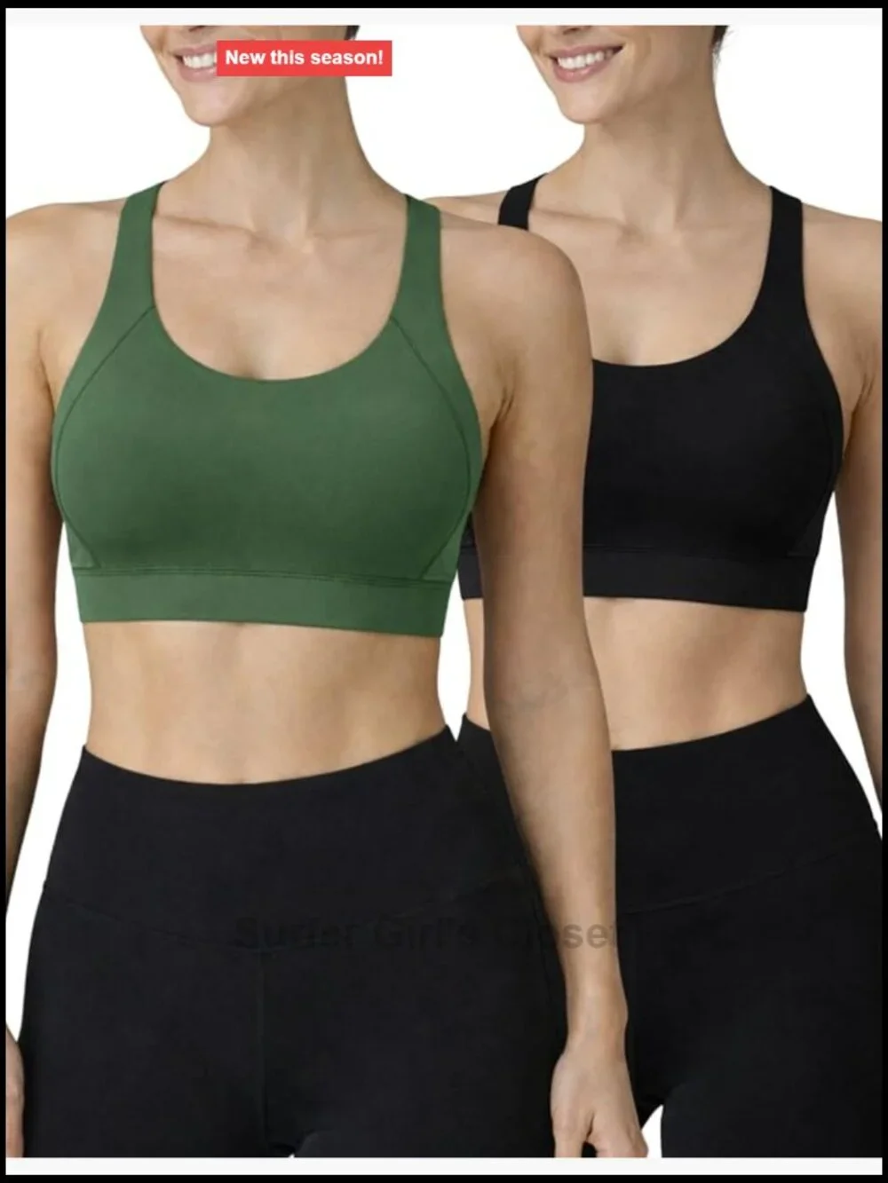 2-Pack High Impact Sports Bra for Women W/ Sewn-In Cups